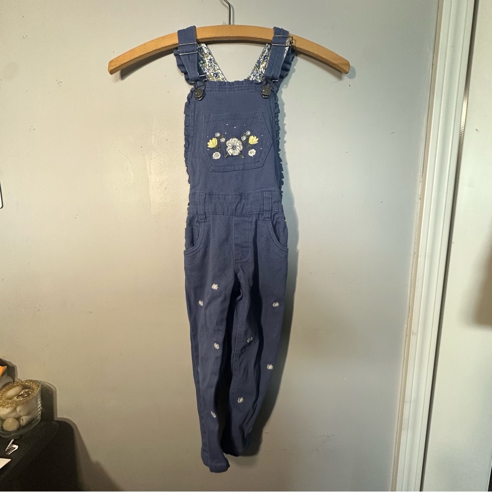 🌻5/$30🌻 🧸KIDS | LIMONADA Overalls with Floral Embroidery
